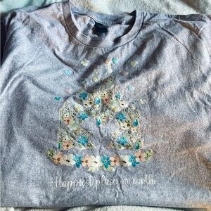 Plus Size Disney Land T-Shirt Graphic Tee Floral Castle Mickey Head